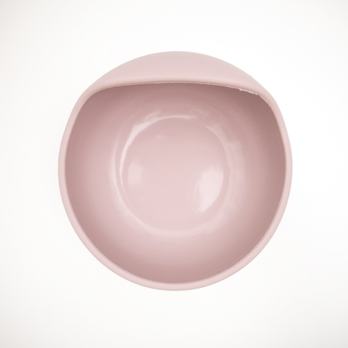 Serviesset slabbetje met kom en lepel roze