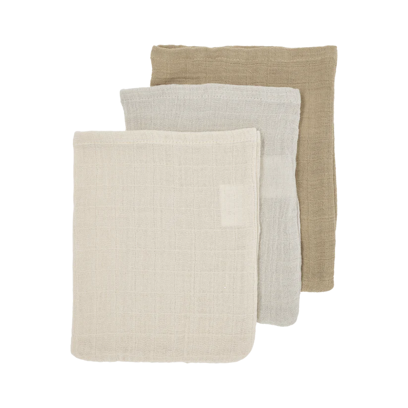 Meyco Hydrofiele doeken pre-washed 17/20cm Soft Sand/Greige/Taupe - 3 pack